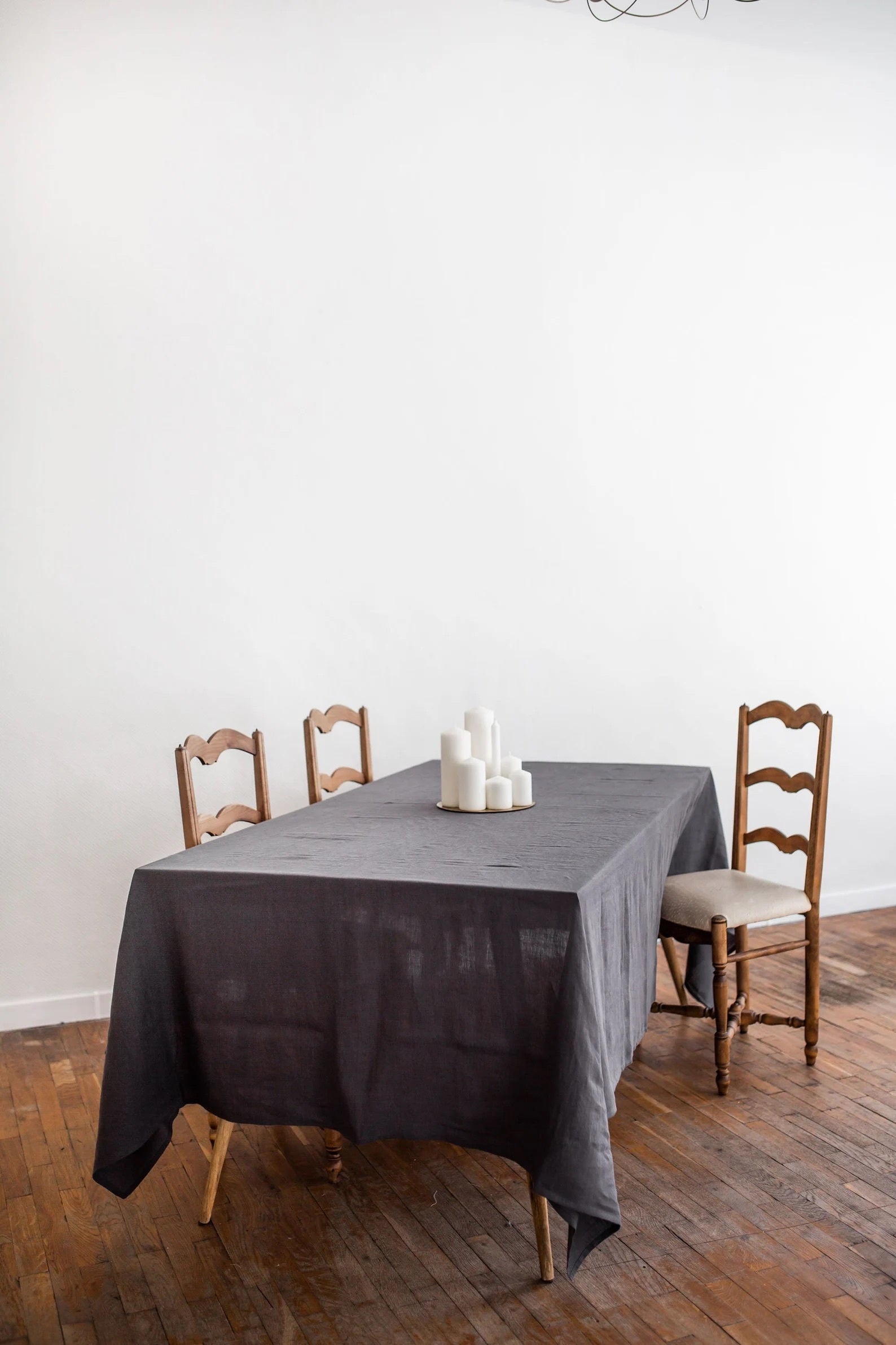 Linen tablecloth in Charcoal by AmourLinen