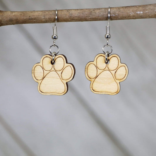 Paw Print Dangle Earrings by Cate's Concepts, LLC