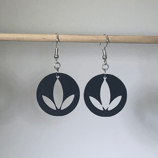 Three Leaf Lotus Flower Dangle Earrings by Cate's Concepts, LLC